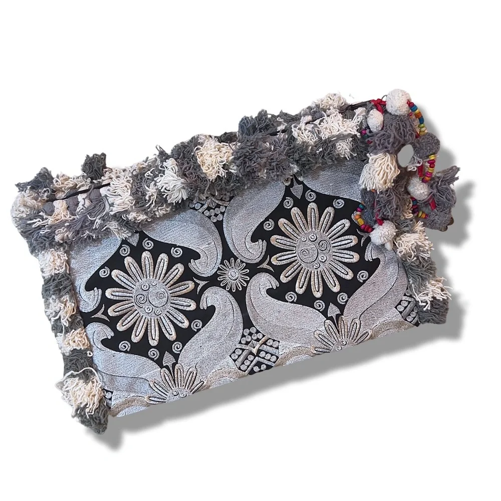 NWT* LUMILY Laptop Case /‎ Oversized PomPom Clutch- Handmade in Thailand